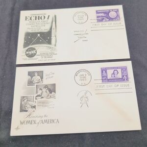 1960 NASA Echo 1 & Women Of America First Day of Issue Envelopes Set Of 2